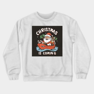 Santa on boat Crewneck Sweatshirt